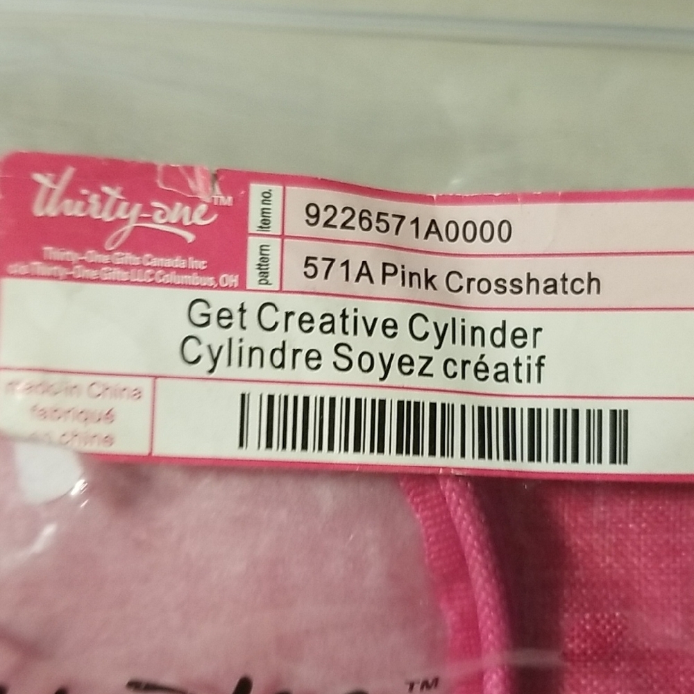 Thirty-One Pink Get Creative Cylinder New
